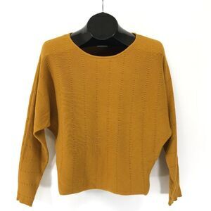 Cyrus Dolman Sleeve Boatneck Pullover Sweater Women's Small Knit Yellow Gold